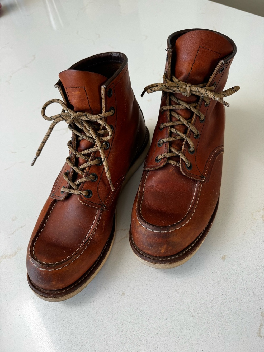 Men's Red Wing Brown Leather Moc Toe Work Boots